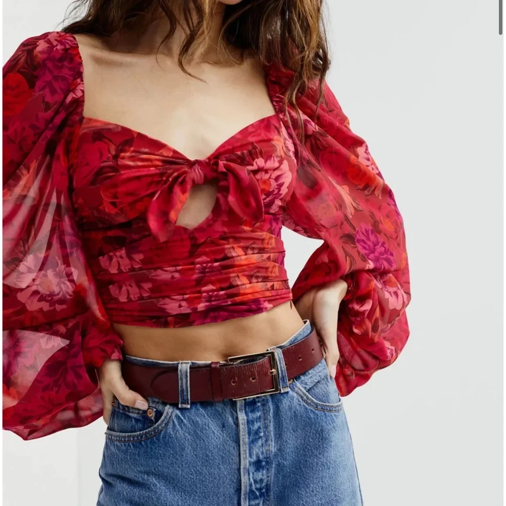 FOR LOVE AND LEMONS TRISHA CROP TOP - Picture 1 of 4